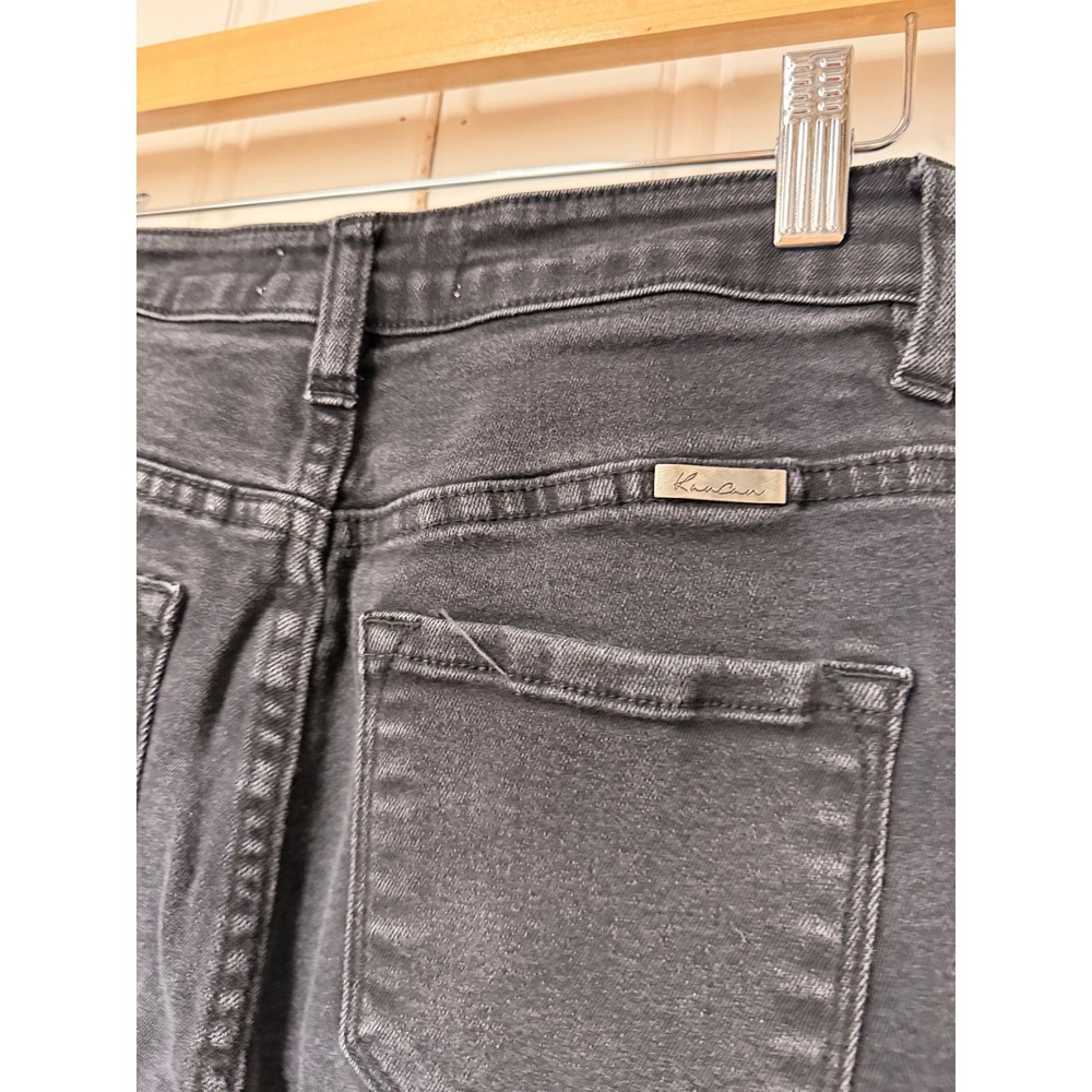 KanCan Gris Skinny Jeans 3/25 Black High Rise Button Fly Stretch Frayed Hem - Picture 6 of 10